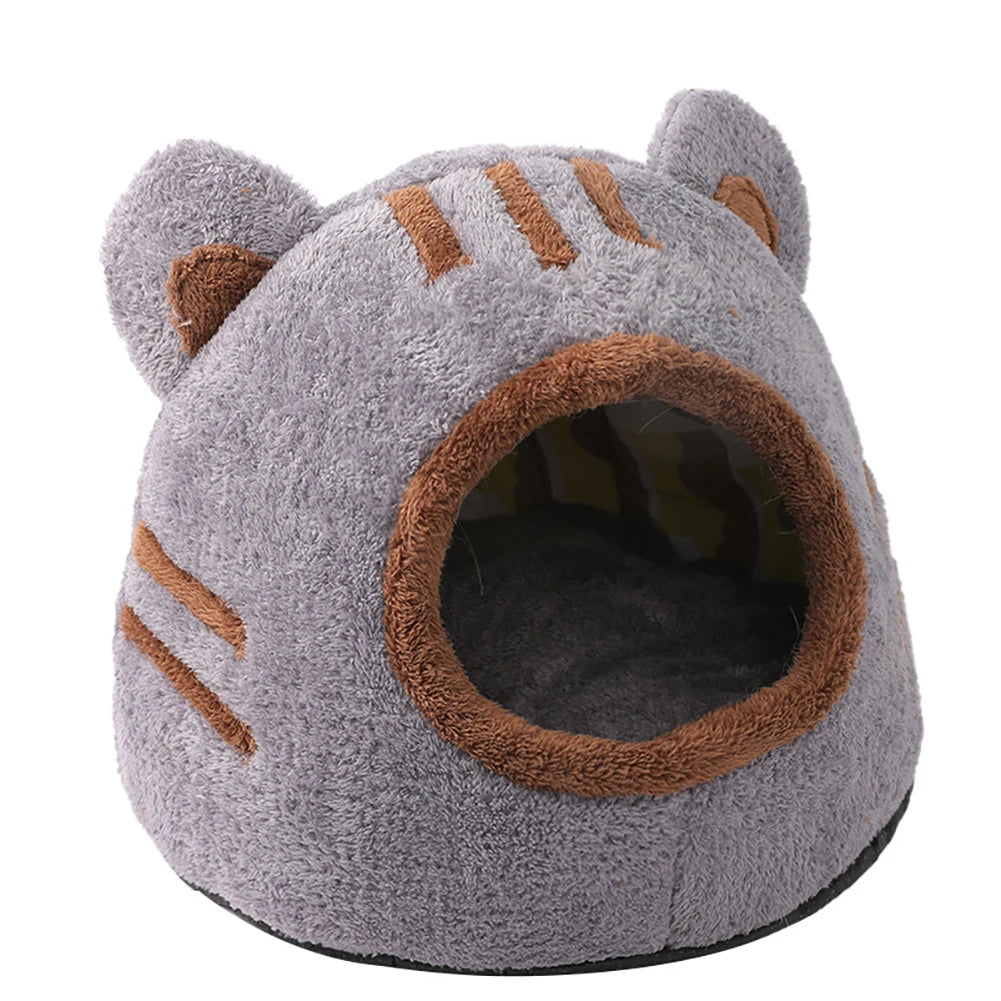 Cartoon Bear Head Shape Cat Cave